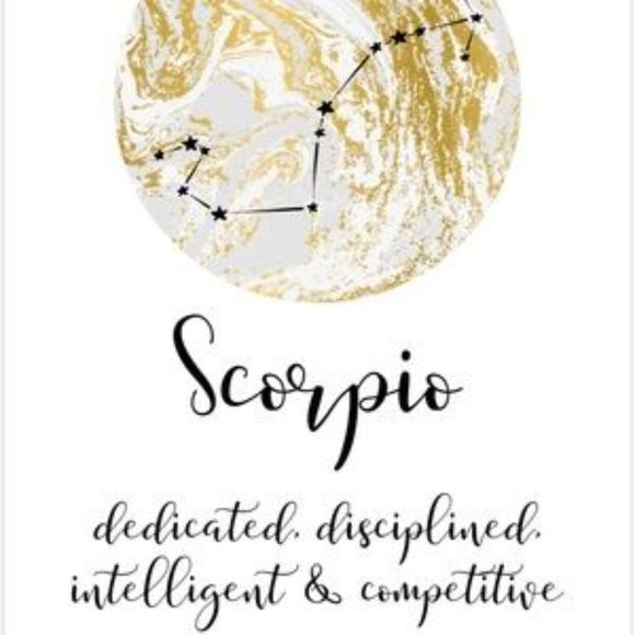 Scorpio Zodiac sign constellation pattern gold art - Picture 2 of 2